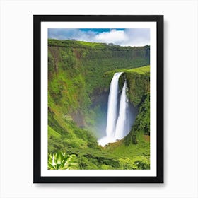 Wailua Falls, United States Majestic, Beautiful & Classic (2) Art Print