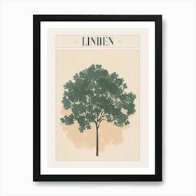 Linden Tree Minimal Japandi Illustration 1 Poster Art Print