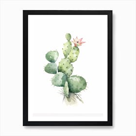 Rat Tail Cactus Watercolour Drawing 3 Art Print