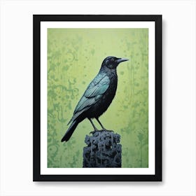 Ohara Koson Inspired Bird Painting Crow 2 Art Print