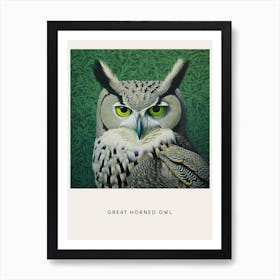 Ohara Koson Inspired Bird Painting Great Horned Owl 4 Poster Art Print