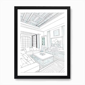 Interior Line Drawing Art Print