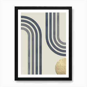 Boho art with lines 14 Art Print