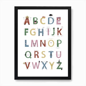 A To Z Of Emotions Print Muted Colours Art Print