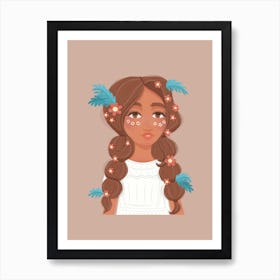 Boho Flower Girl Art Print