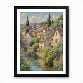 Romantic Village no2 Art Print