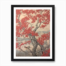 Sweet Cherry 1 Vintage Autumn Tree Print  Art Print