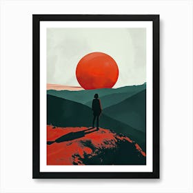 Sunset In The Mountains, Boho 1 Art Print