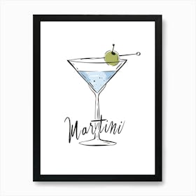 Martini Illustration Art Print