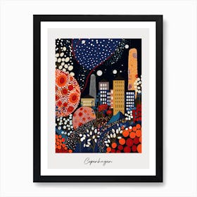 Poster Of Copenhagen, Illustration In The Style Of Pop Art 1 Art Print