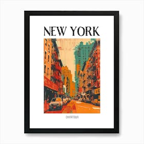 Chinatown New York Colourful Silkscreen Illustration 1 Poster Art Print