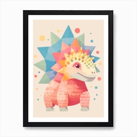 Colourful Dinosaur Stegosaurus 1 Art Print