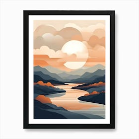 Sunset In The Mountains 20 Art Print