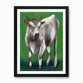 La Vache - cow painting Anton Maliar green animal vertical Art Print