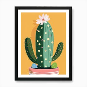 Easter Cactus Plant Minimalist Illustration 3 Art Print
