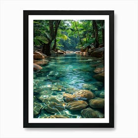 Clear Water In The Jungle Art Print