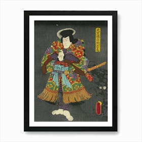 Näyttelijä Ichikawa Ichizo Näytelmässä Irifune Soga Nihon No Torikachi (Sogan Suku Valloittaa Japanin), 1857, By 1 Art Print