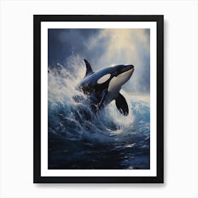 Orca Killer Whale Dramatic Painting Bathroom Poster Art Print