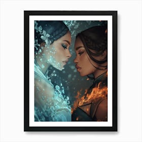 Water & Flame Art Print