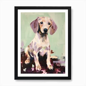 A Dachshund Dog Painting, Impressionist 4 Art Print