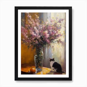 Statice With A Cat 1 Art Print