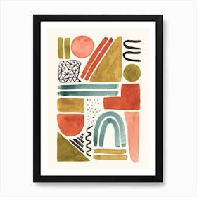 Abstract Watercolor Shapes Art Print