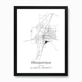 Albuquerque,United States Minimalist Map Art Print