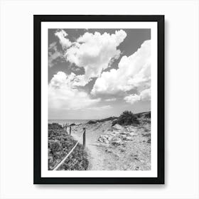 Path To The Sea, Black and White Art Print