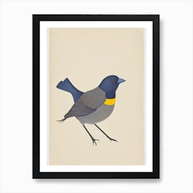 Cowbird Illustration Bird Art Print