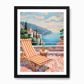 Sun Lounger By The Pool In Capri Italy 2 Art Print