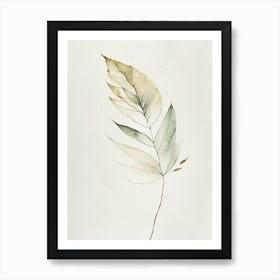 Ash Leaf Minimalist Watercolour 1 Art Print