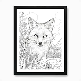 Fox In The Grass 2 Art Print