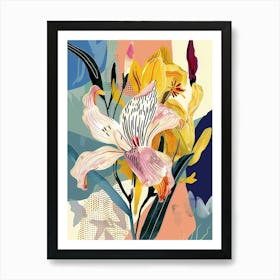 Colourful Flower Illustration Freesia 3 Art Print