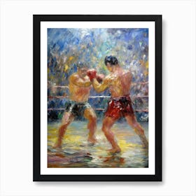 Boxing In The Style Of Monet 3 Art Print