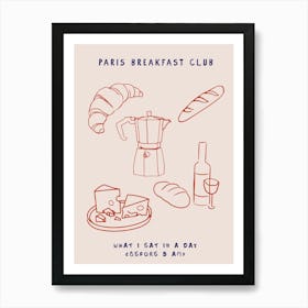 Paris Breakfast Club 1 Art Print