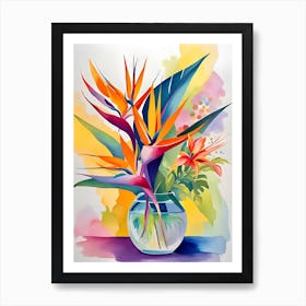 Bird Of Paradise In A Vase Art Print
