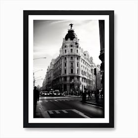 Madrid, Spain, Black And White Analogue Photography 2 Art Print
