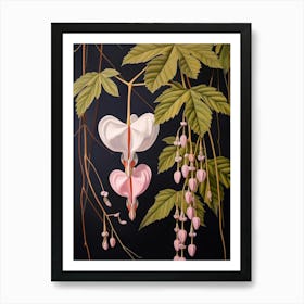 Flower Illustration Bleeding Heart Flower 1 Art Print