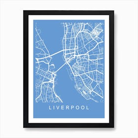 Liverpool Map Blueprint Art Print