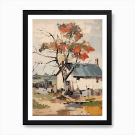 Small Cottage And Trees Lanscape Painting 5 Art Print