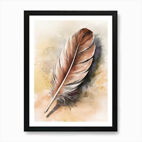 Watercolor Of A Feather Poster