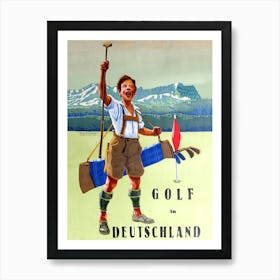 Golf In Deutchland, Vintage Travel Poster Art Print