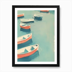 Boats Sitting Quietly In The Bay Art Print