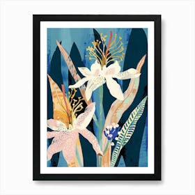 Colourful Flower Illustration Edelweiss 3 Art Print
