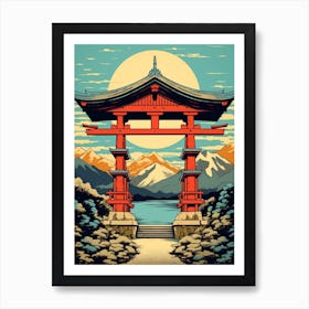 Itsukushima Shrine, Japan Vintage Travel Art 3 Art Print