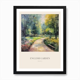 English Garden Park Munich Germany 3 Vintage Cezanne Inspired Poster Art Print