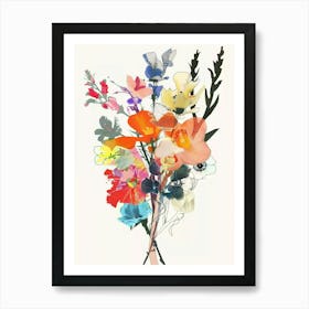 Snapdragon 1 Collage Flower Bouquet Art Print