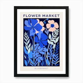 Blue Flower Market Poster Bluebonnet 2 Art Print