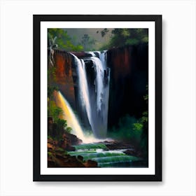 Nohkalikai Falls, India Nat Viga Style (2) Art Print