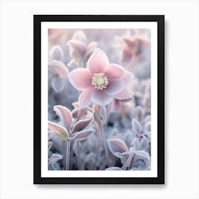 Frosty Botanical Lenten Rose 1 Art Print